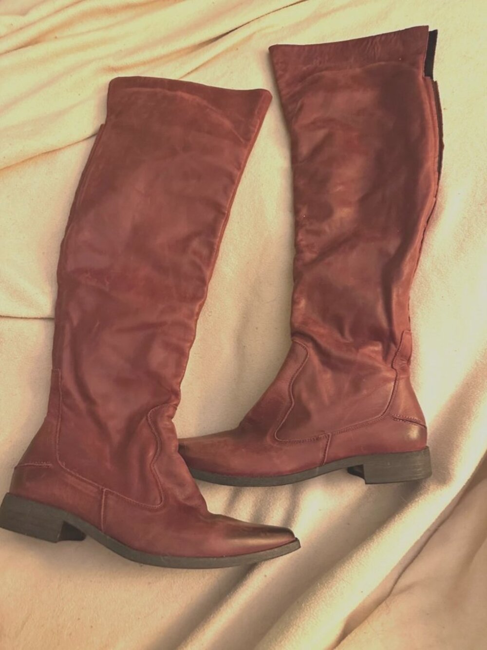 Free People Brenna Leather Over The Knee Boots sz EU 39